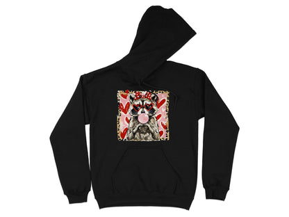 Cute Cat with Heart Glasses and Scarf Hoodie