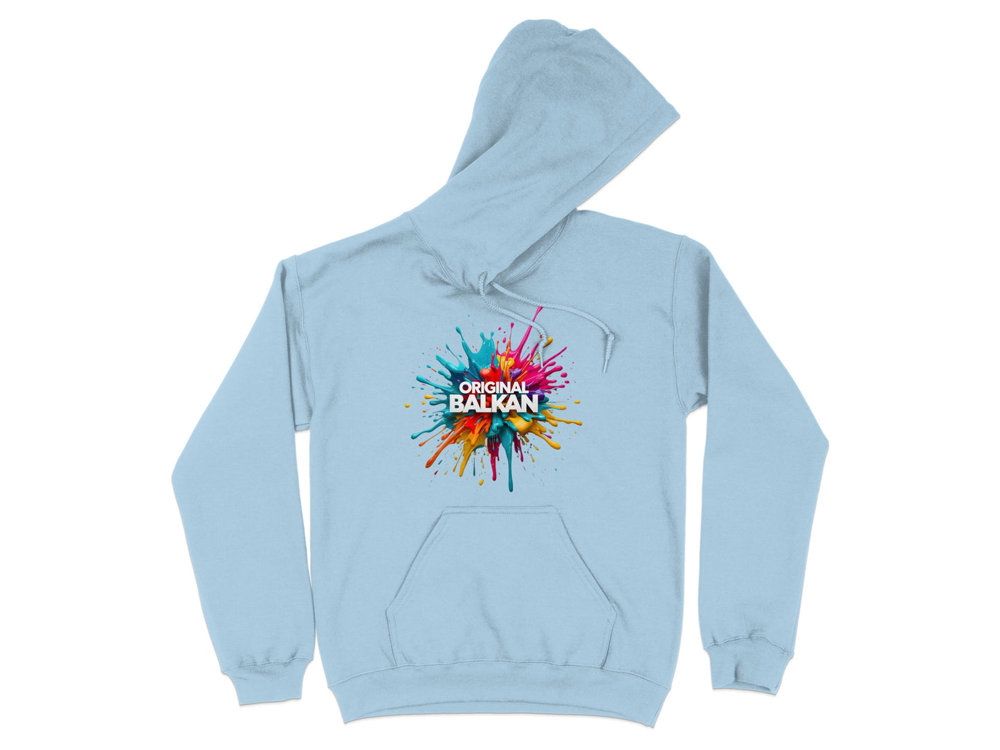 Original Balkan Colorful Paint Splash Light Blue Hoodie product type