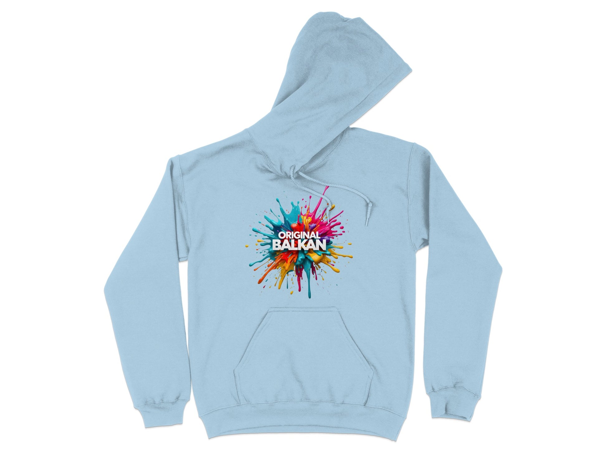 Original Balkan Colorful Paint Splash Light Blue Hoodie product type
