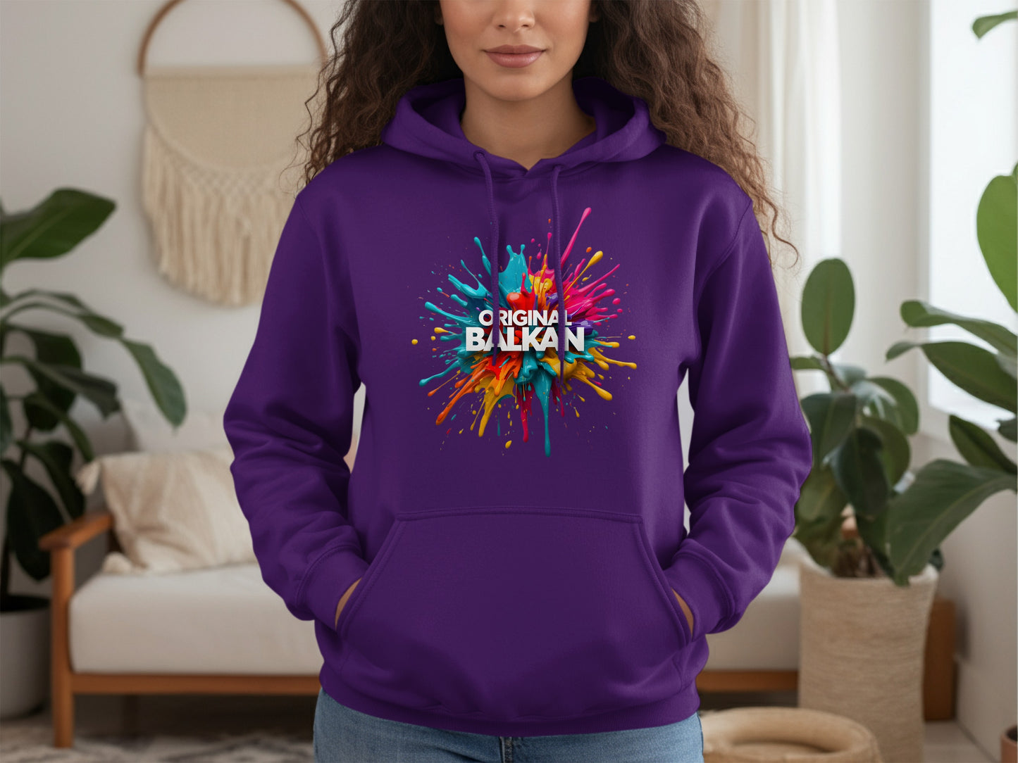 Original Balkan Paint Splatter Purple Hoodie product type