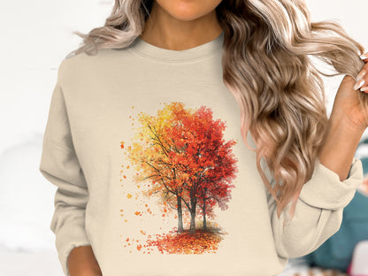 Vibrant Autumn Leaves Forest Scenic Sweatshirt product