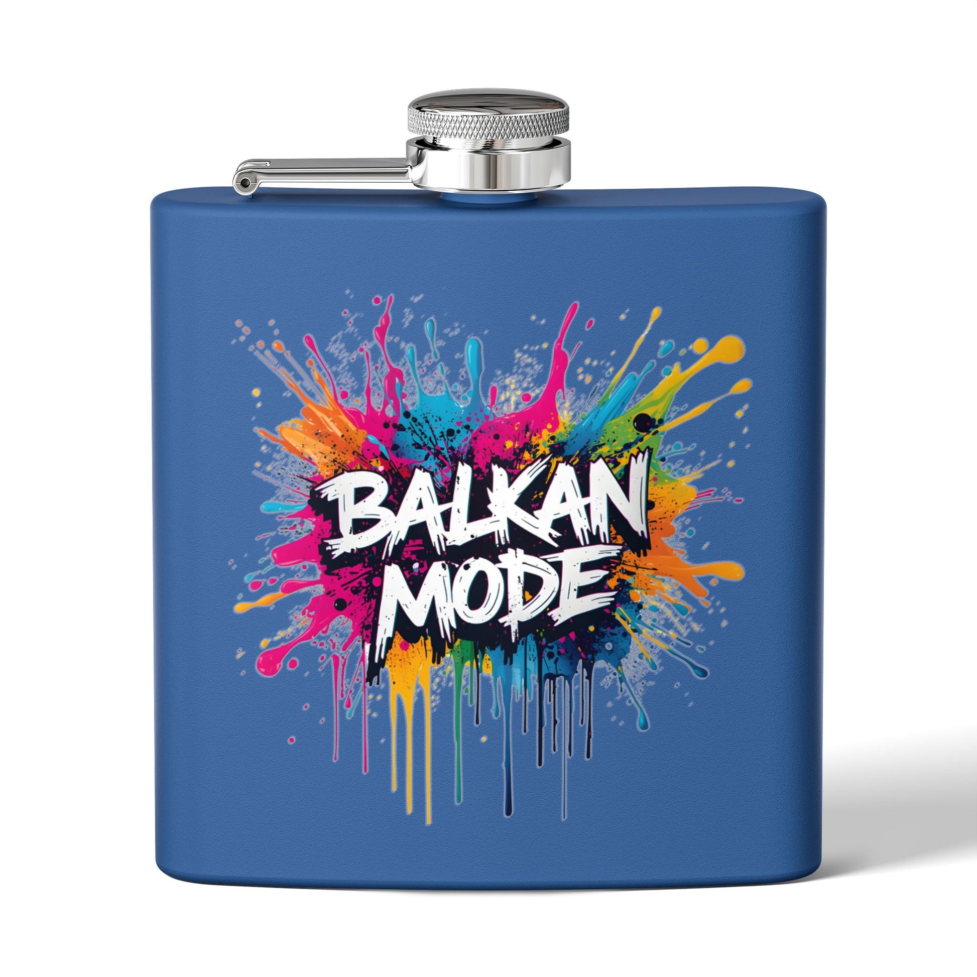 Balkan Mode Colorful Splatter Design Hip Flask product type