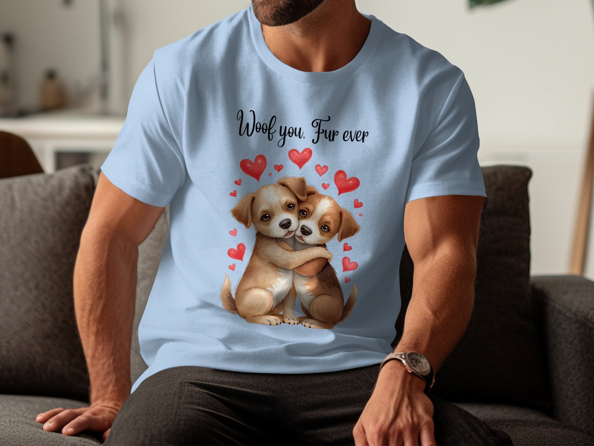 Woof You Fur Ever Cute Puppy Love Heart T-Shirt