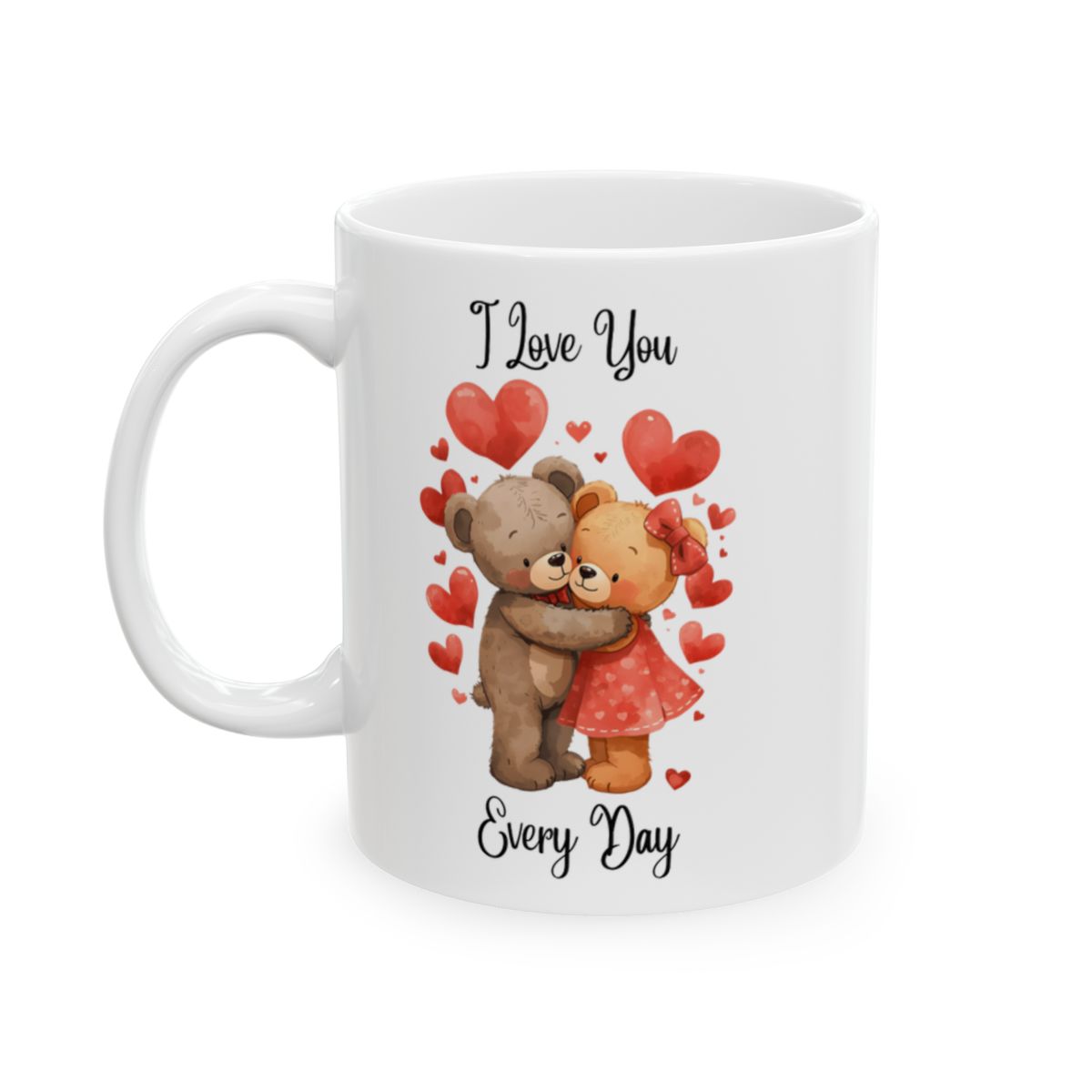 I Love You Every Day Cute Bear Couple Mug