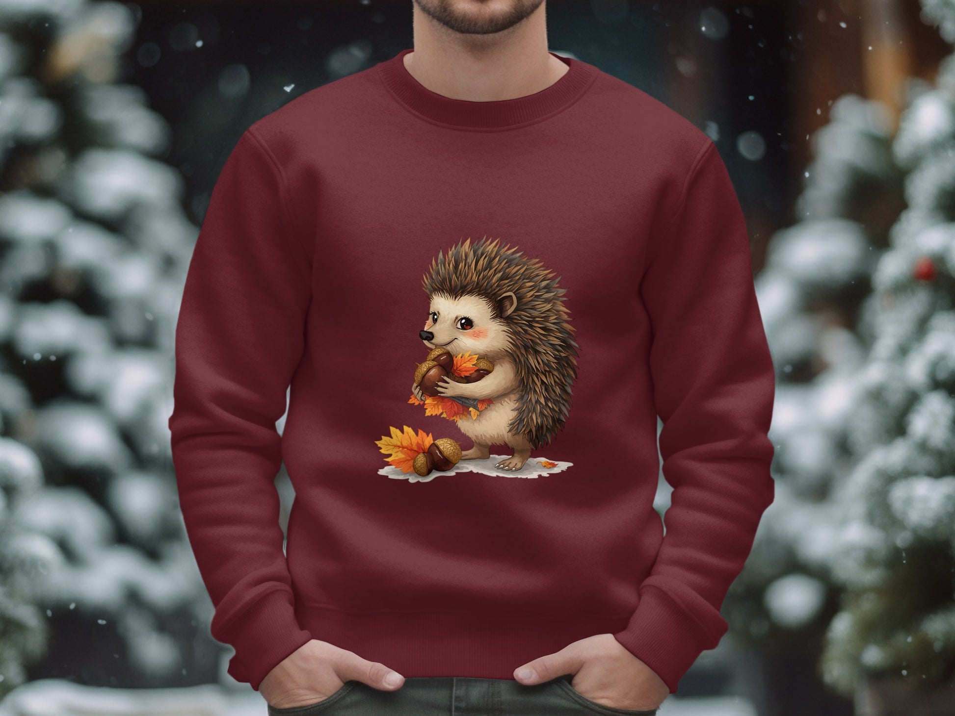 Adorable Hedgehog Autumn Leaves Sweatshirt product type