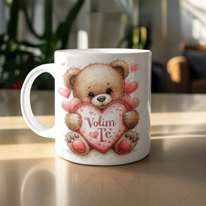 Adorable Bear with Heart Volim Te Mug for Love