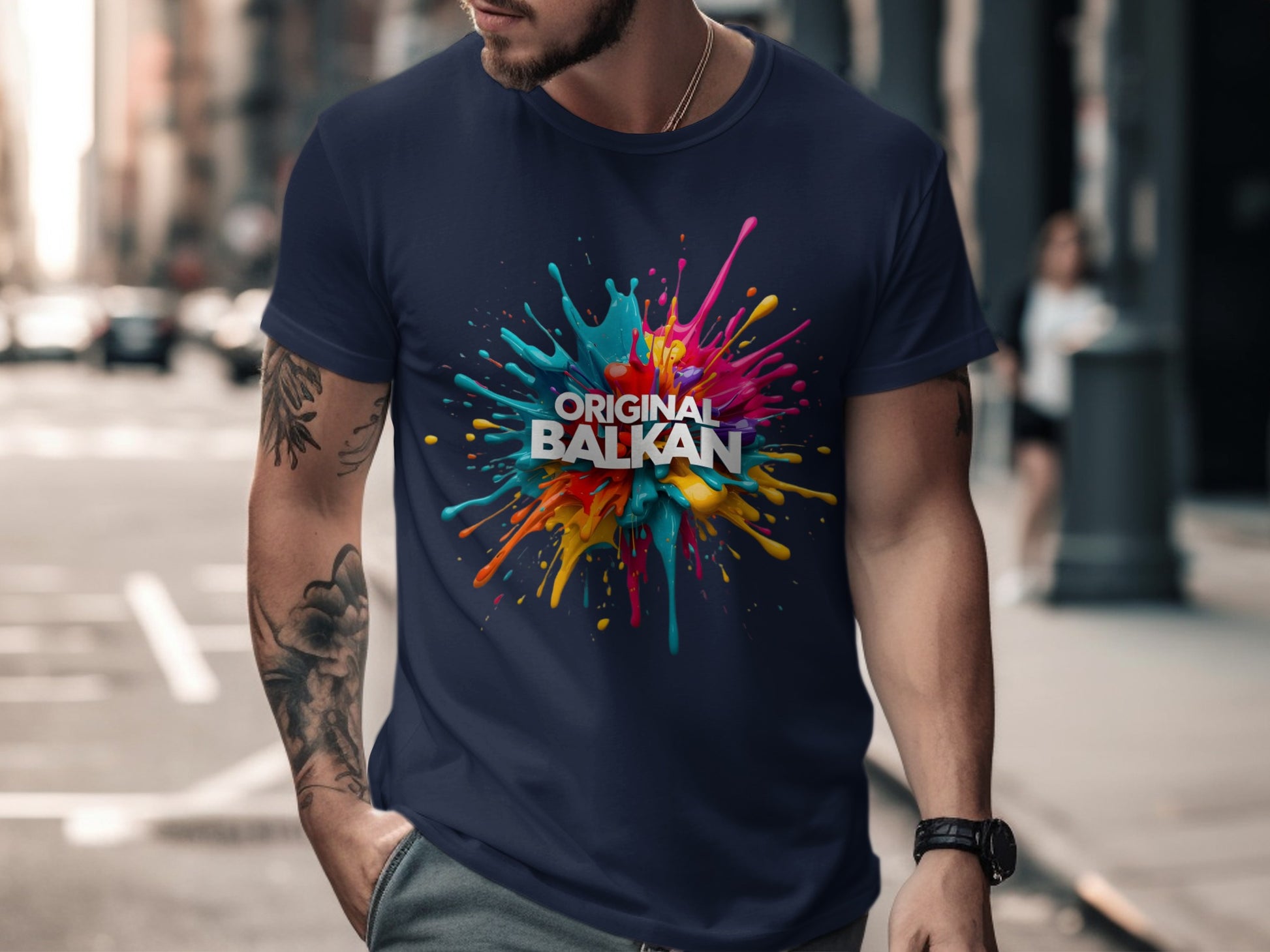 Original Balkan Colorful Paint Splatter T-Shirt product type