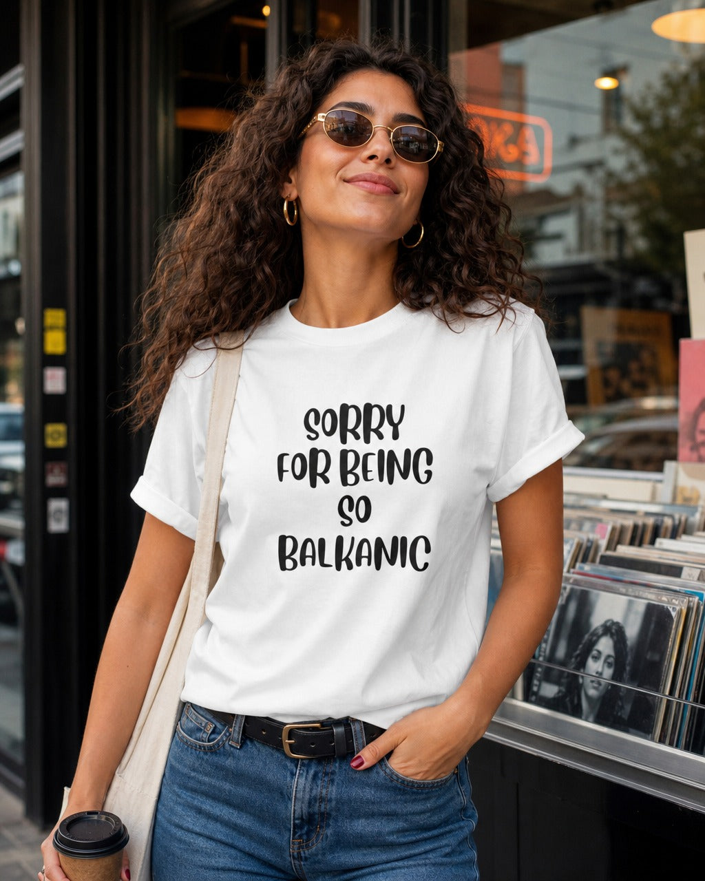 Balkan-inspired graphic T-shirt lifestyle photo